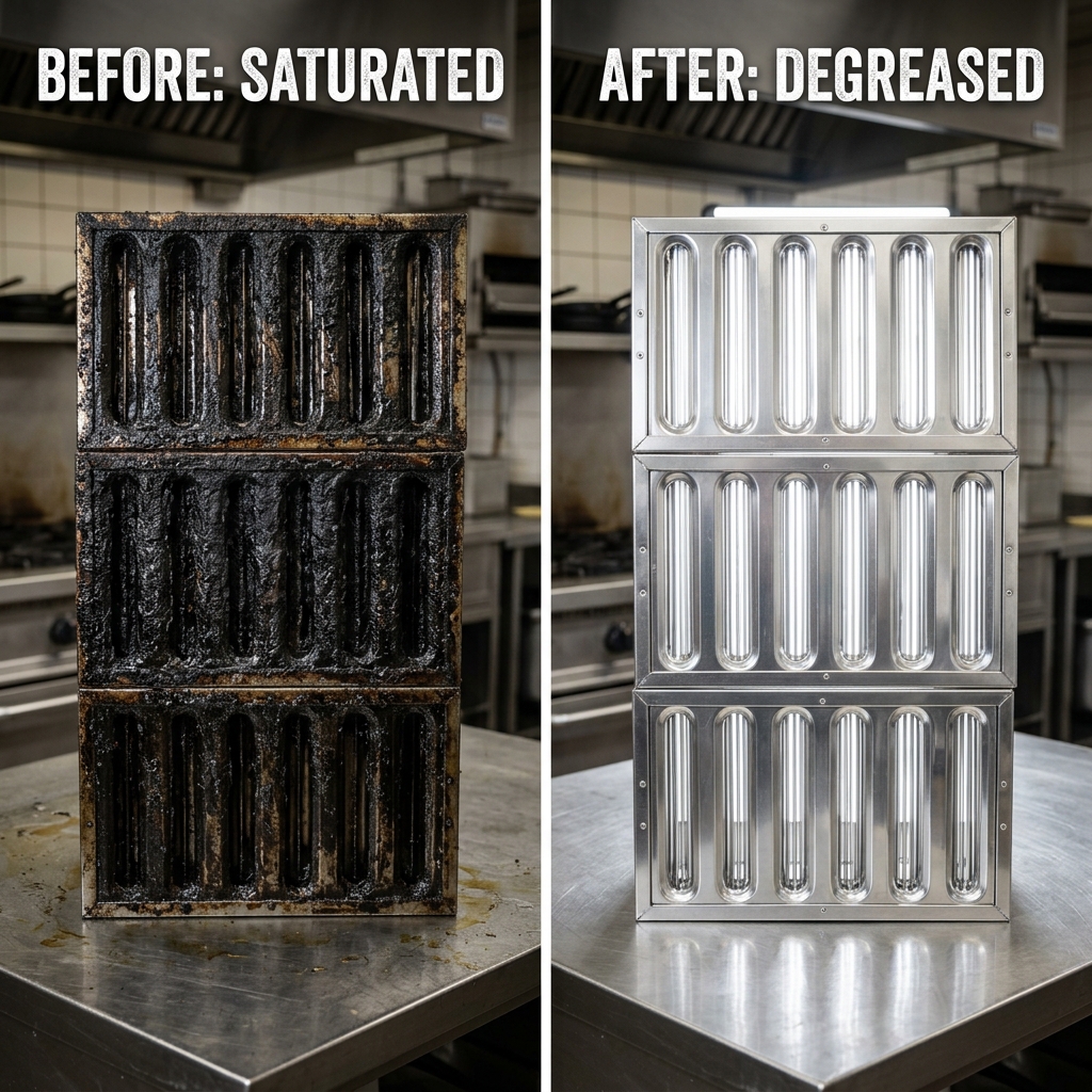 Rooftop Fan — before and after cleaning